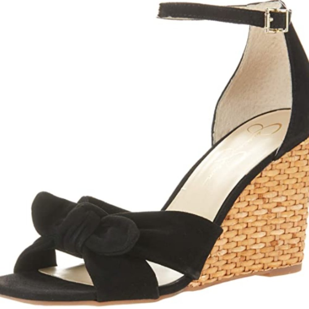 NWOT Delirah Suede Ankle Strap Wedge Sandals